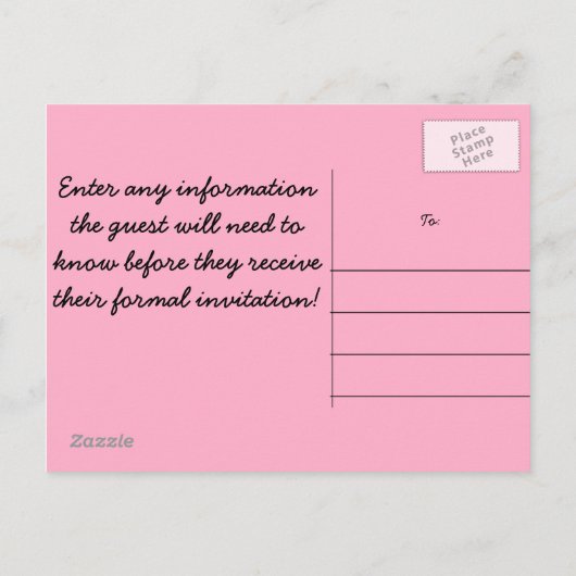 Pink Camo Bewaar de datum Aankondigingskaart (Achterkant)