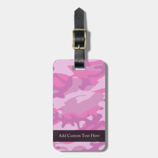 Pink Camo Camoflauge Bagagelabel (Voorkant verticaal)