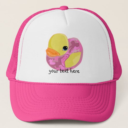 Pink Camo Ducky Trucker Pet (Voorkant)
