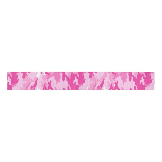 Pink Camo Pattern – Breast Cancer Awareness Grosgrain Lint (Voorkant)