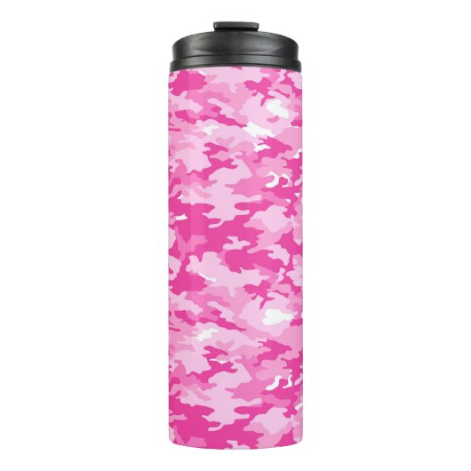 Pink Camo Pattern – Breast Cancer Awareness Thermosbeker (Voorkant)