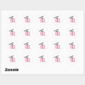 PINK CAMO RONDE STICKER (Vel)