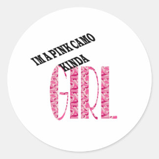 PINK CAMO RONDE STICKER