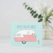 Pink Camper Aankondigingskaart (Staand voorkant)