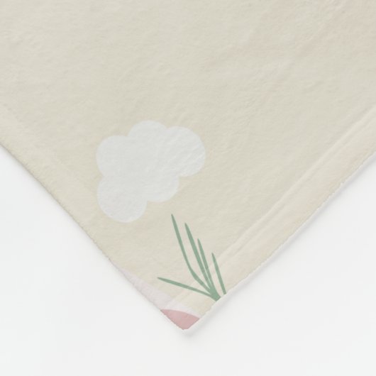 Pink Camper Earthy Pattern Fleece Deken (Hoek)