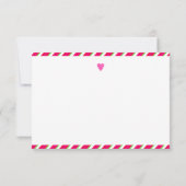 Pink Candy Cane Baby shower Bedankt Card (Achterkant)