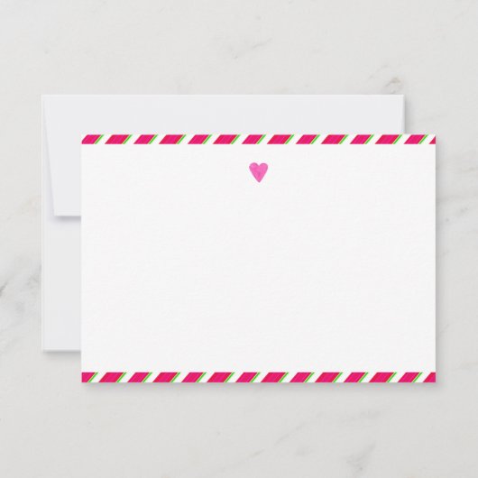 Pink Candy Cane Baby shower Bedankt Card (Achterkant)