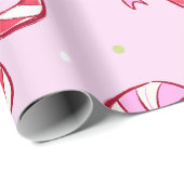 Pink Candy Cane Christmas Cadeaupapier (Rol Hoek)