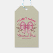 Pink Candy Cane Kerstclub kerstseizoen Cadeaulabel (Achterkant)
