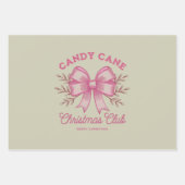 Pink Candy Cane Kerstclub kerstseizoen Inpakpapier Vel (Voorkant)