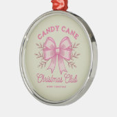 Pink Candy Cane Kerstclub kerstseizoen Metalen Ornament (Links)