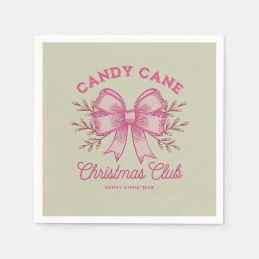 Pink Candy Cane Kerstclub kerstseizoen Servet (Voorkant)