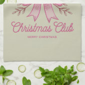 Pink Candy Cane Kerstclub kerstseizoen Theedoek (Gevouwen)