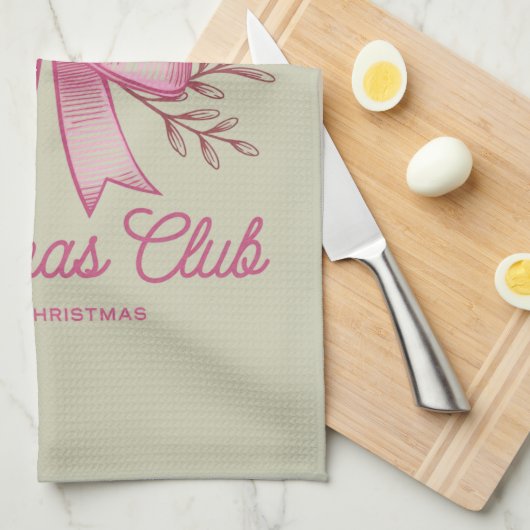 Pink Candy Cane Kerstclub kerstseizoen Theedoek (Quarter Fold)