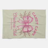 Pink Candy Cane Kerstclub kerstseizoen Theedoek (Horizontaal)