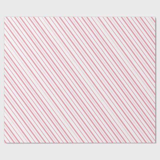 Pink Candy Cane Stripes - Small Stripes Cadeaupapier (Vlak)