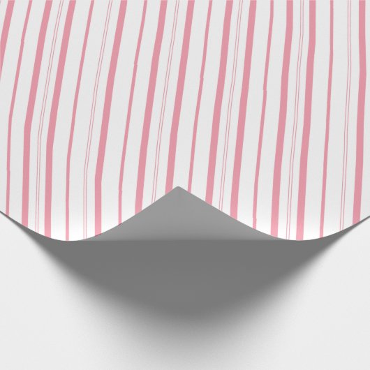 Pink Candy Cane Stripes - Small Stripes Cadeaupapier (Hoek)