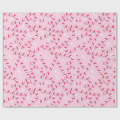 Pink Candy Canes Kerstmis Cadeaupapier (Vlak)
