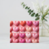 Pink Candy Hearts Valentine`s Day Card Briefkaart (Staand voorkant)