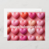 Pink Candy Hearts Valentine`s Day Card Briefkaart (Voorkant / Achterkant)