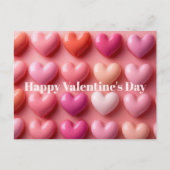 Pink Candy Hearts Valentine`s Day Card  Briefkaart (Voorkant)