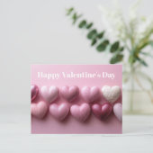 Pink Candy Hearts Valentine`s Day Card Briefkaart (Staand voorkant)