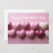 Pink Candy Hearts Valentine`s Day Card Briefkaart (Voorkant / Achterkant)