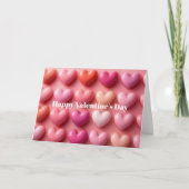 Pink Candy Hearts Valentine`s Day Card Kaart (Voorkant)