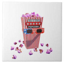 Pink Candy Popcorn and 3D Movie glad Tegeltje