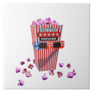 Pink Candy Popcorn and 3D Movie glad Tegeltje