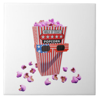 Pink Candy Popcorn and 3D Movie glad Tegeltje