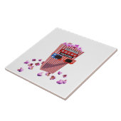 Pink Candy Popcorn and 3D Movie glad Tegeltje (Zijkant)