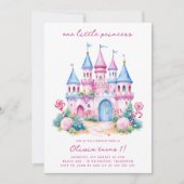 Pink Candyland Castle 1e verjaardagsfeestje Kaart (Voorkant)