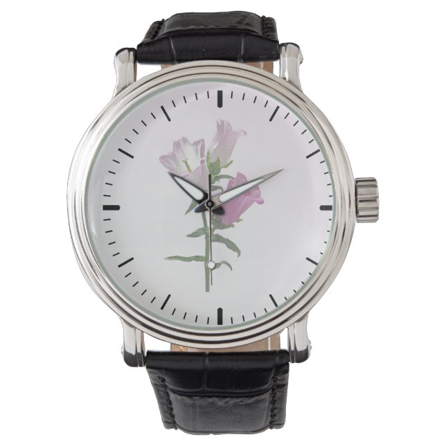 Pink Canterbury Bells Watch Horloge (Voorkant)
