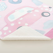 Pink car AI art Sherpa Deken (3/4)