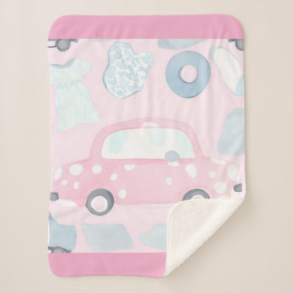 Pink car AI art  Sherpa Deken