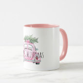 Pink Car Christmas Tree Mok (Voorkant rechts)