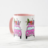 Pink Car with Christmas Gifts Mok (Voorkant links)