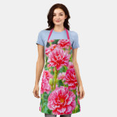 Pink Carnations Apron Schort (Gedragen)