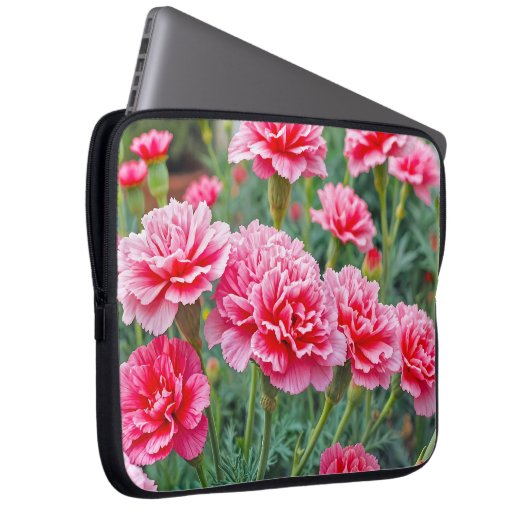 Pink Carnations Laptop Sleeve (Voorkant Rechts)