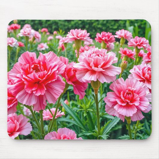 Pink Carnations Mouse Pad Muismat (Voorkant)