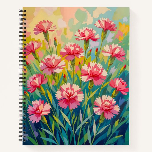 Pink Carnations Notebook Notitieboek (Voorkant)