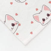 Pink Cartoon Cat Pattern with Stars and Pet Name  Fleece Deken (Hoek)