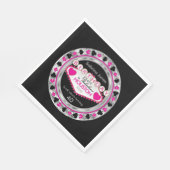 Pink Casino Poker Chip Birthday Party Servetten (Hoek)