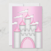 PINK CASTLE PRINCESS BIRTHDAY ARTIJ INVITATIE KAART (Achterkant)
