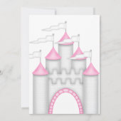 PINK CASTLE PRINCESS BIRTHDAY ARTIJ INVITATIE KAART (Achterkant)