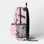 Pink Cat Backpack with Realistic Feline Breeds Bedrukte Rugzak (Rechts)