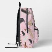 Pink Cat Backpack with Realistic Feline Breeds Bedrukte Rugzak (Links)