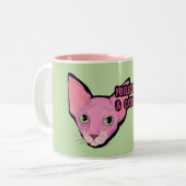 Pink Cat Coffee  Time Tweekleurige Koffiemok (Voorkant links)