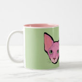 Pink Cat Coffee  Time Tweekleurige Koffiemok (Links)